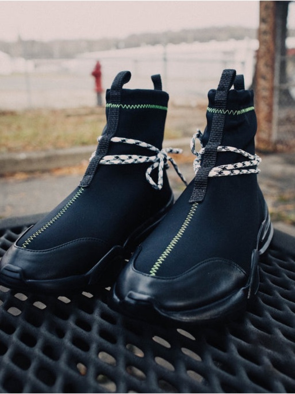 John Geiger Away Game High Top 002 Black /Lime Sneaker Shoes Size 14